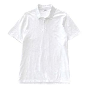 Vince Cotton Slub Jersey Polo in Optic White